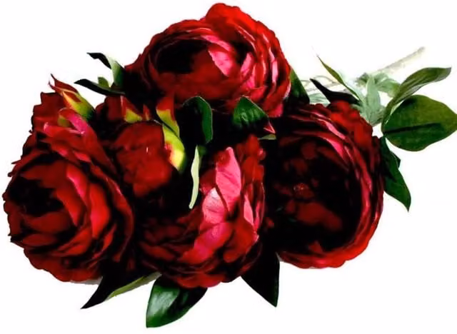 KDMD Red Peony Bush Artificial Textile Flowers