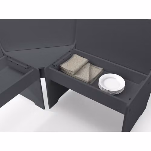 Julian Bowen Newport Anthracite Wood Corner Dining Set with Storage Bench – 3