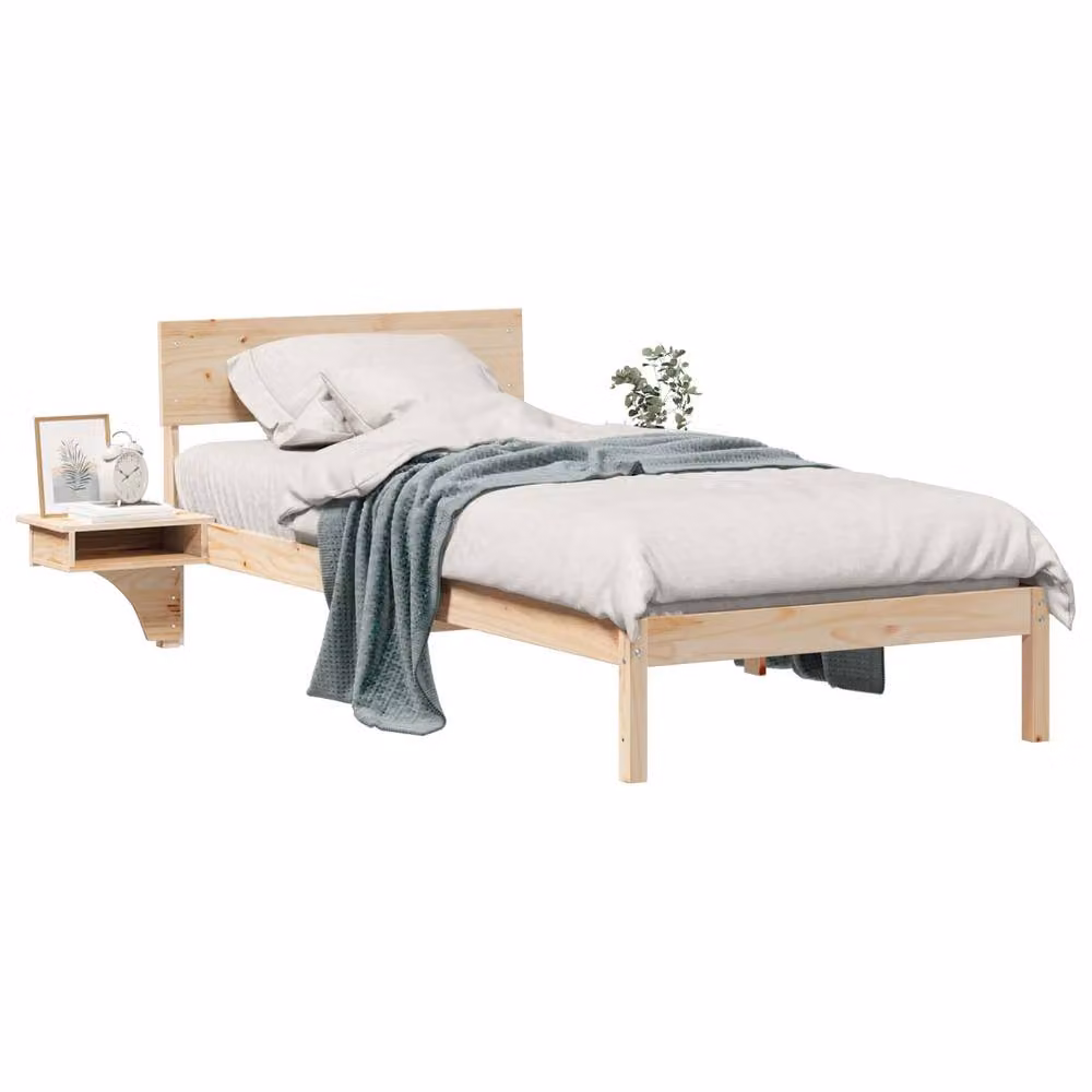 Berkfield Home Solid Pine Wood Bed Frame with Headboard, Brown, W: 80 cm, L: 200 cm – 2