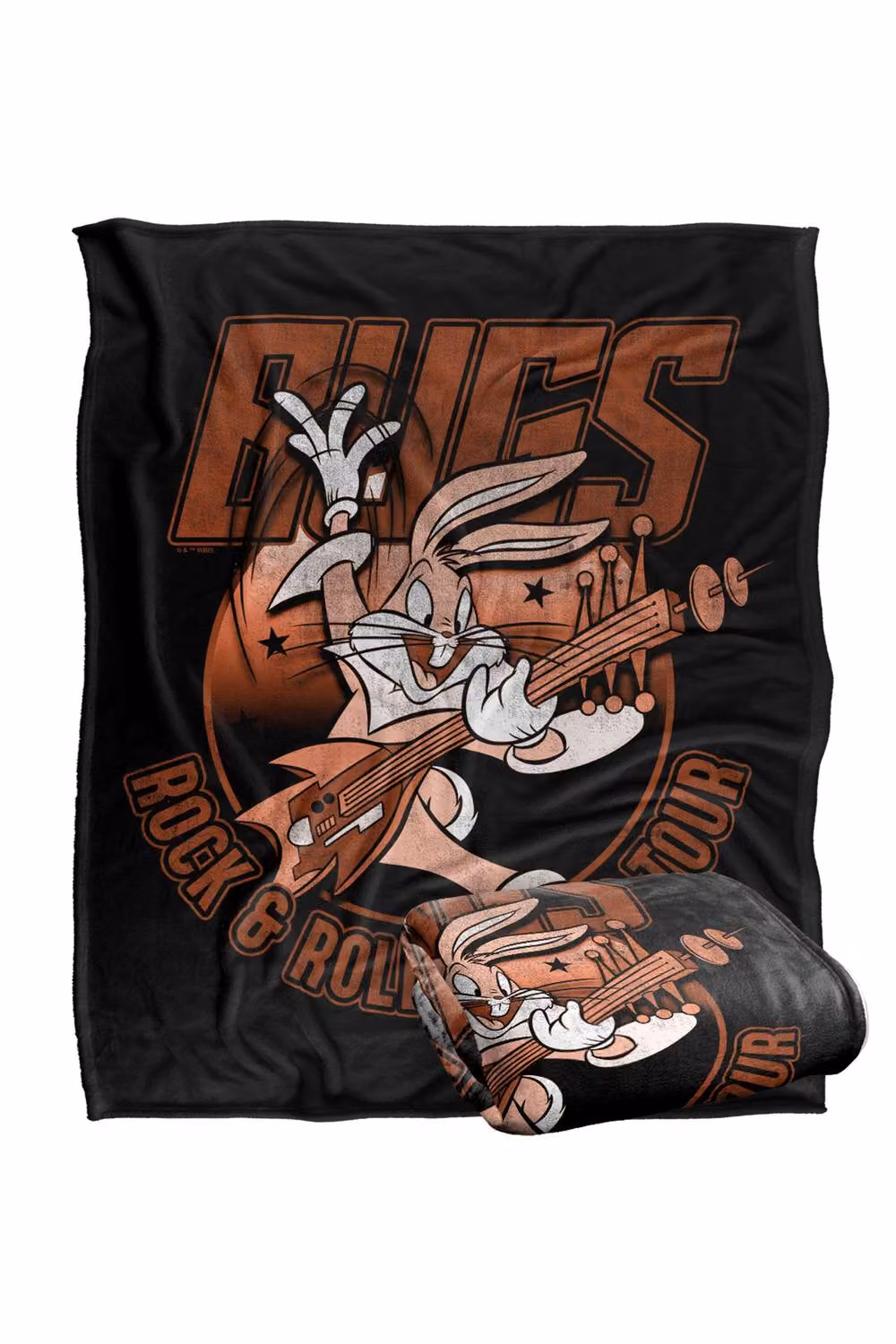 Warner Bros. Looney Tunes Bugs Bunny Rock and Roll Super Soft Silky Touch Fleece Throw Blanket, Multicolour, W: 91 cm, D: 147 cm – 6