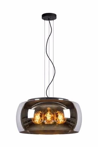 Lucide Olivia Dimmable Adjustable Modern Pendant Light in Grey with Glass Shade, Diameter: 50 cm – 1