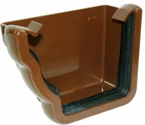 FloPlast Ogee Gutter External Stopend Left Hand, Brown, 110mm x 80mm