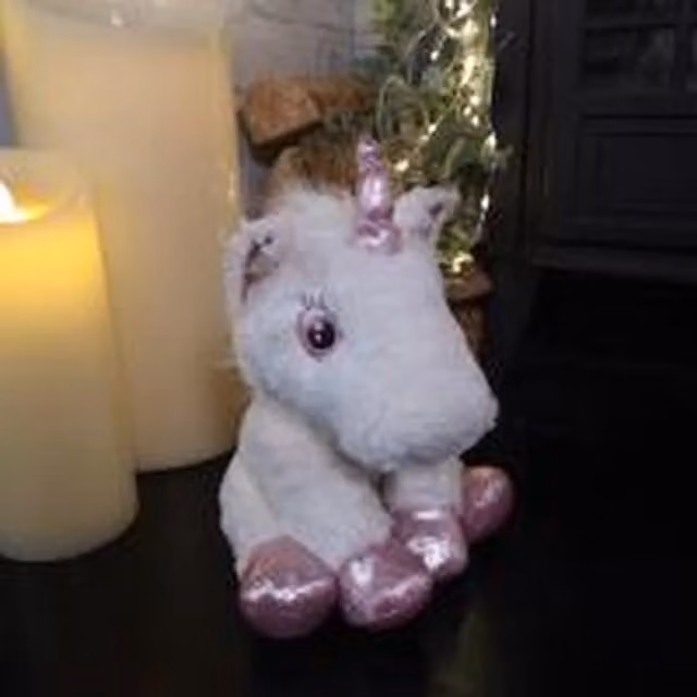 Samuel Alexander Pink and White Plush Fantasy Horse Toy