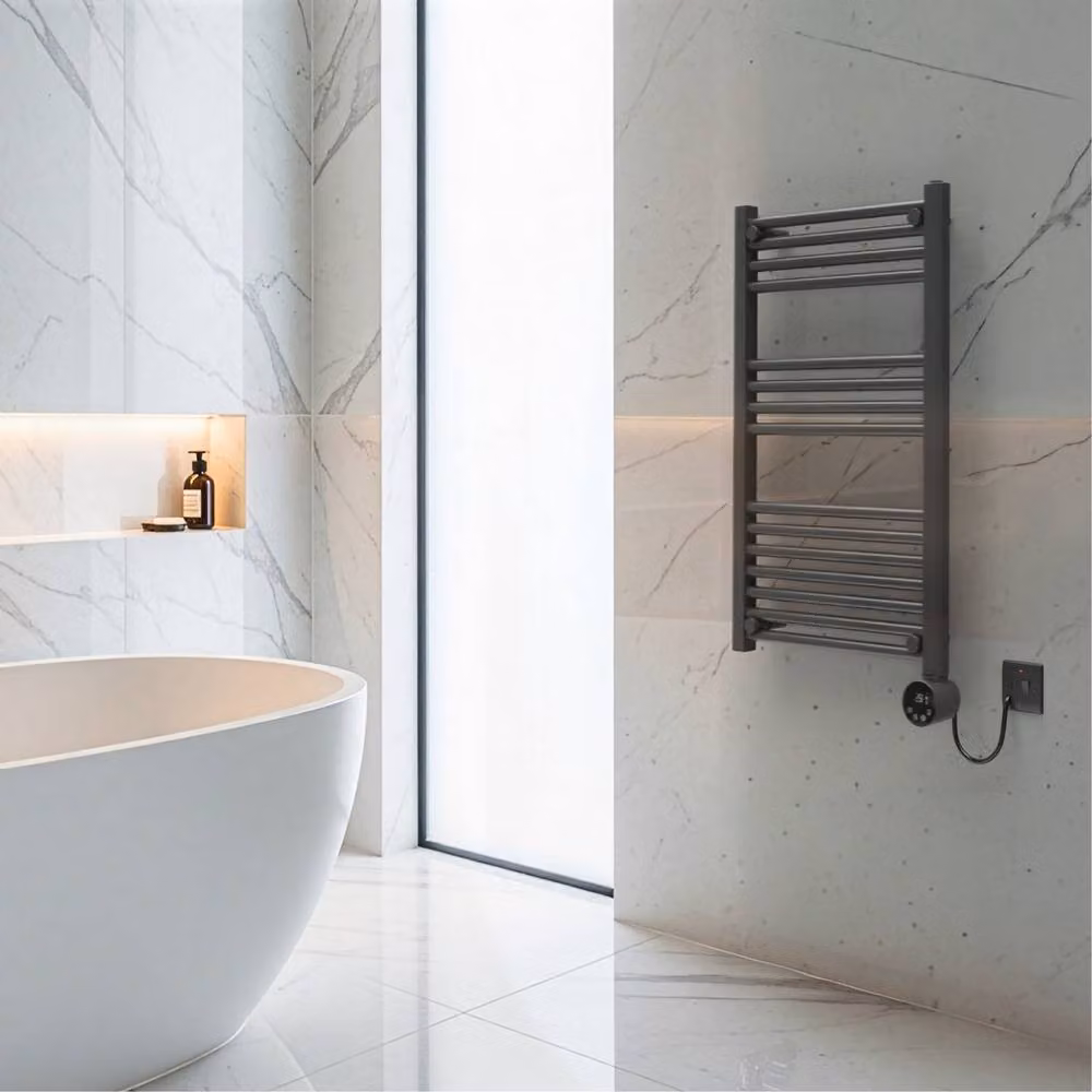 Masterplug SmartEnergy Thermaline Smart Electric Heated Towel Radiator with Wi-Fi App Control and Remote, Grey, 500W – 4