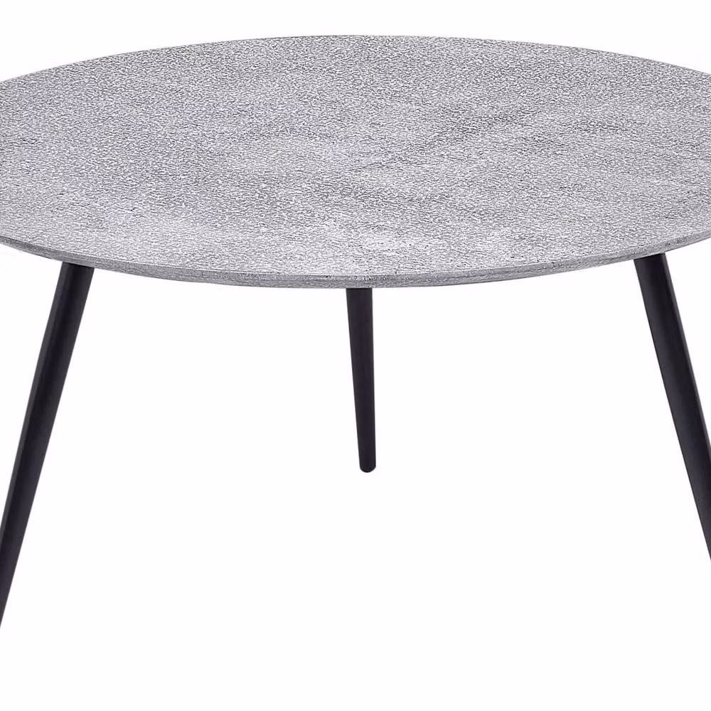 Wyld and Coco Concrete Effect Round Coffee Table, Diameter: 79 cm, Grey and Black – 2