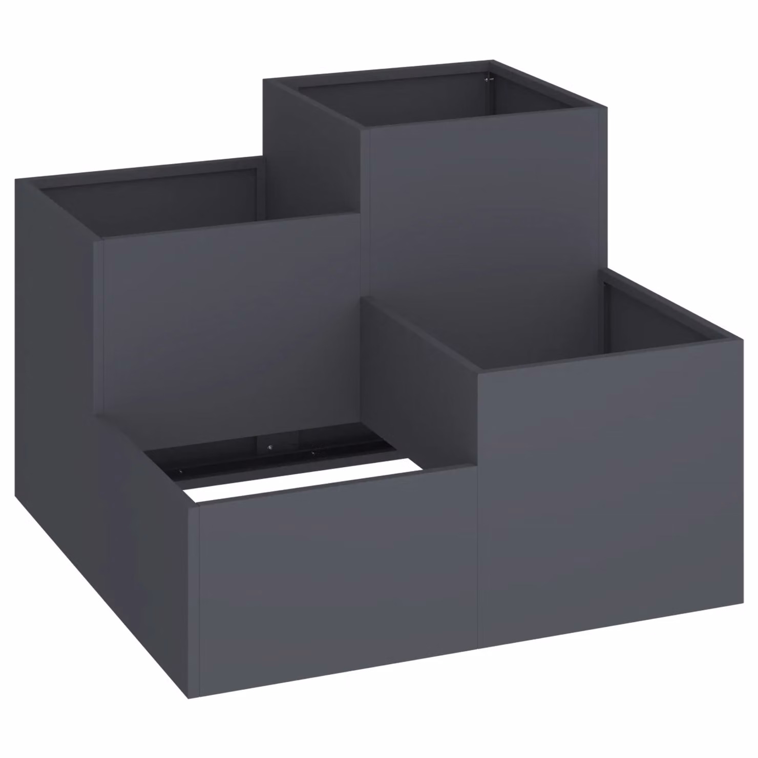 Berkfield Home Garden Planter Tub in Anthracite Steel and Plastic, W/D/H: 100 x 100 x 60 cm – 2
