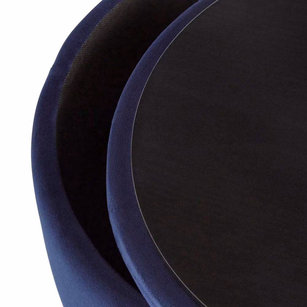 GFW Avery Velvet Storage Stool in Midnight Blue with Metal Frame – 2