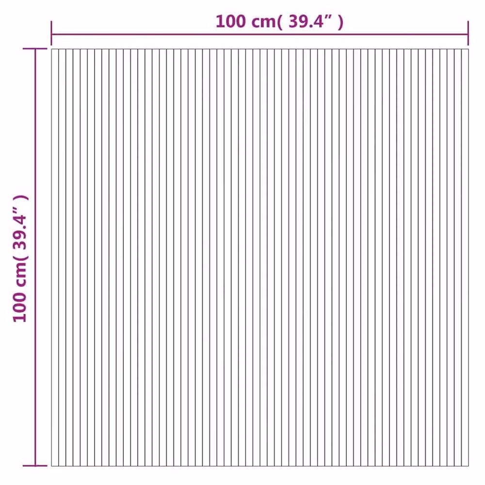 Berkfield Home Square Grey Bamboo and Polypropylene Rug, W/D/H: 100 x 100 x 1 cm – 2