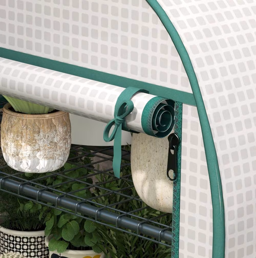 STILVORA 4 Tier Mini Greenhouse with Zipped Door in White – 5