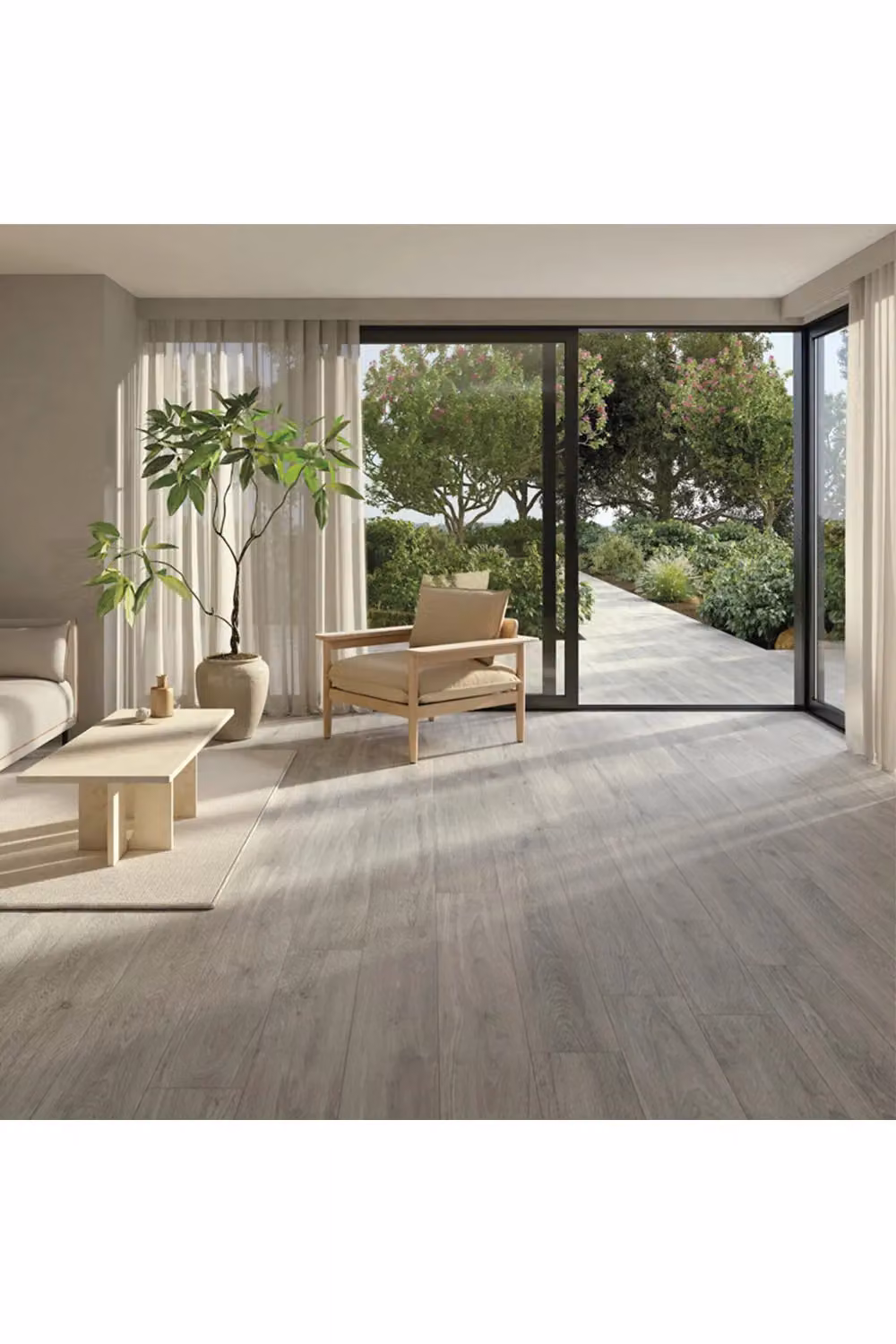 Living and Home 36-Piece Beige Self-Adhesive Waterproof Wood Grain Effect PVC Flooring, 5m2 Pack – 2