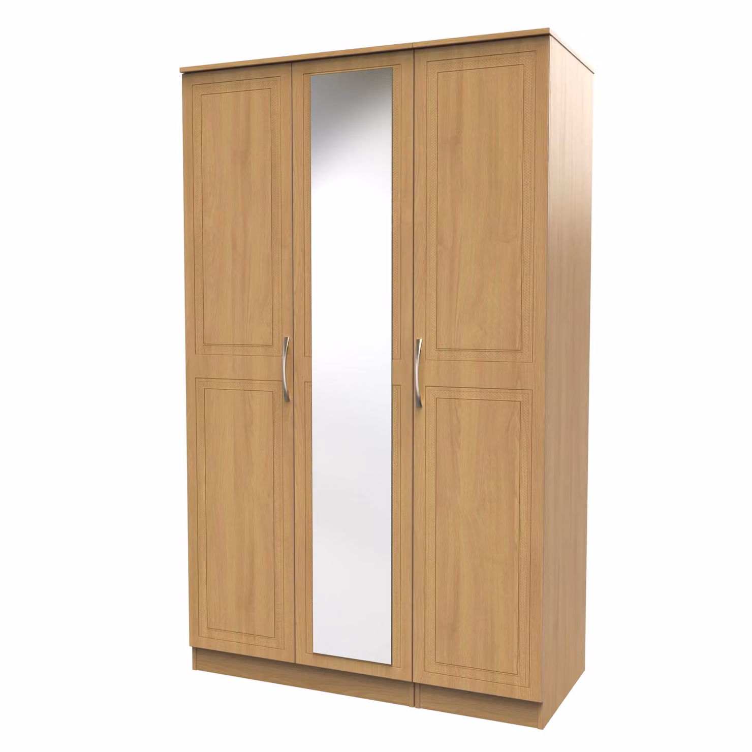 Ready Assembled 2 U Stafford Triple Mirror Wardrobe in Light Oak – 2