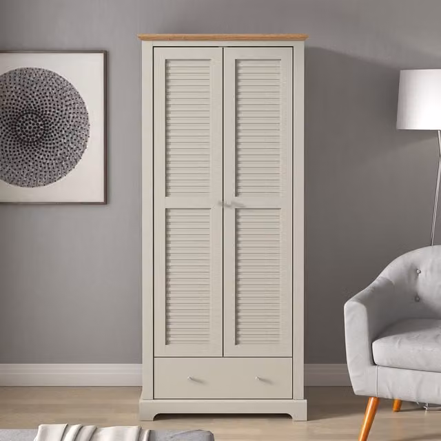 GFW Salcombe 2 Door Wardrobe in Grey