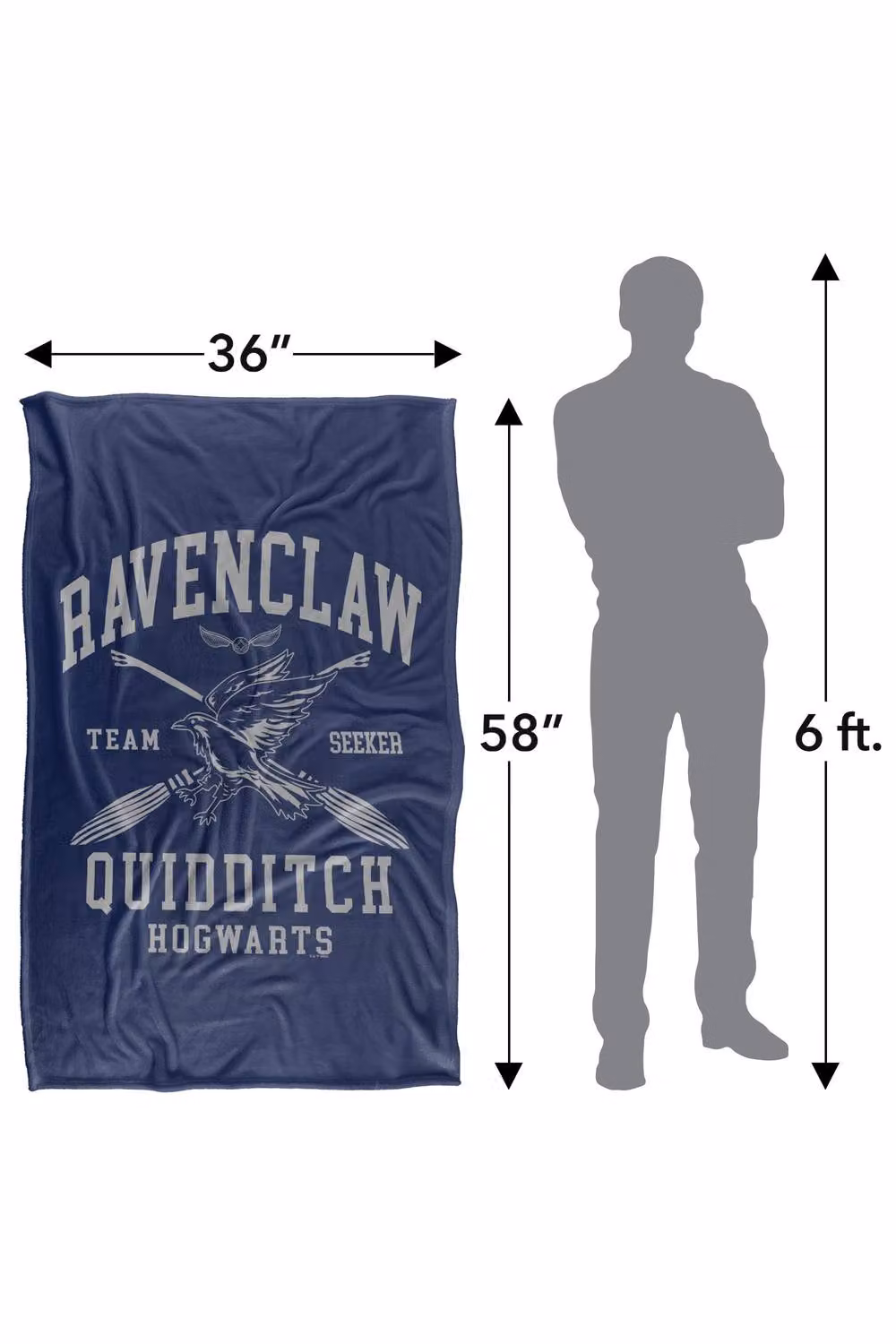 Warner Bros. Harry Potter Ravenclaw Quidditch Arch Super Soft Fleece Throw Blanket, Multicolour, W: 91.44 cm, L: 147 cm – 8