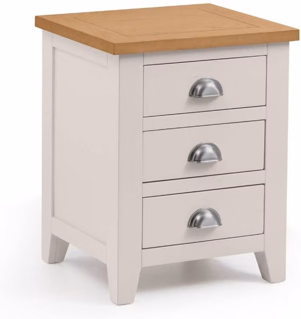 Cheshire Westbury 3 Drawer Bedside Unit in Beige Oak Wood – 1