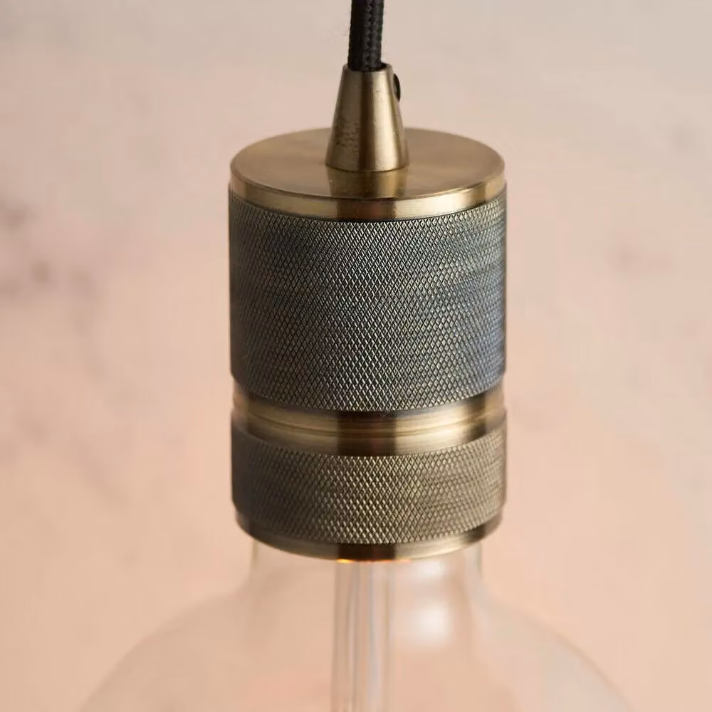 Loops Dimmable Ceiling Pendant Light in Antique Brass with E27 Cable Set – 3