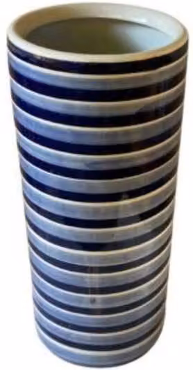 KDMD Horizontal Striped Umbrella Stand in Blue, H 38 cm x W 32 cm