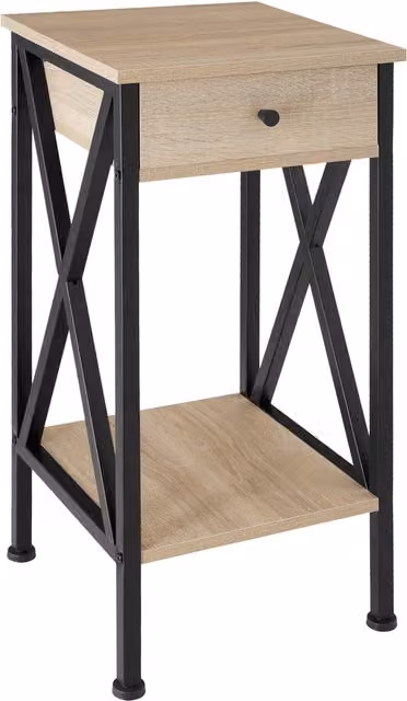 tectake Dayton Industrial Side Table in Oak Sonoma and Black