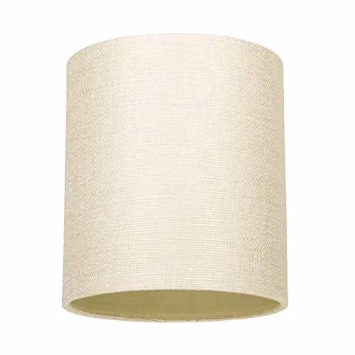 Happy Homewares Modern Cylinder Fabric Lampshade in Beige and White, Width: 16 cm