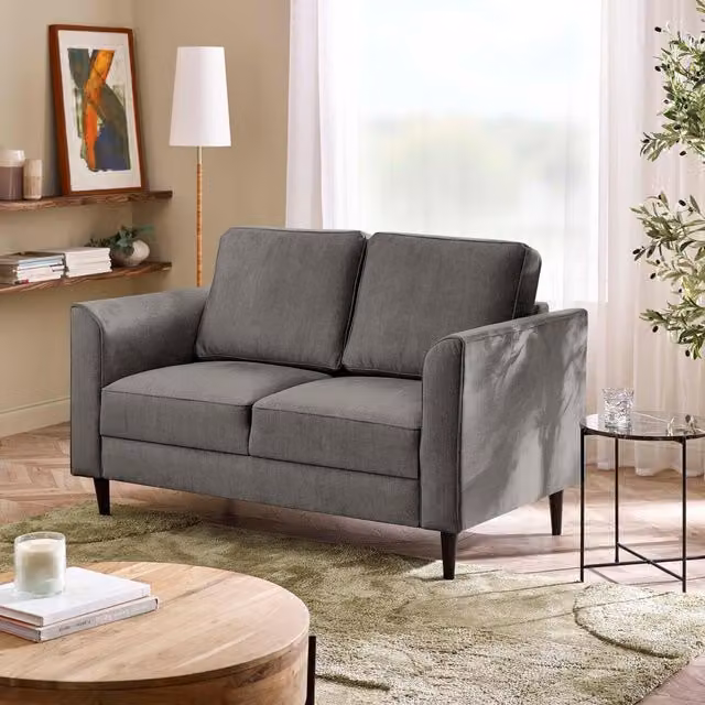 FurnitureboxUK Logan 2 Seater Fabric Sofa in Grey