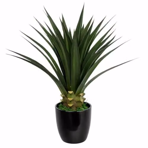 Leaf Design UK Artificial Green Yukka Tropical Potted Plant, Height: 90 cm – 1