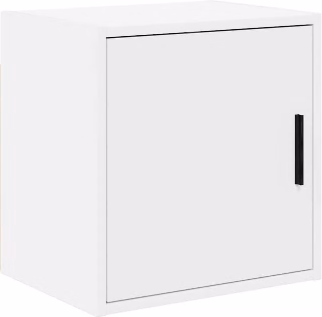 Berkfield Home White Matt Garage and Workshop Wall Mounted Cabinet with Hinged Doors and Internal Shelves