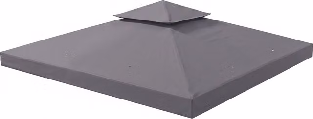 Outsunny 2 Tier Garden Gazebo Replacement Canopy Roof Cover, Grey, W: 300 cm x D: 300 cm – 2
