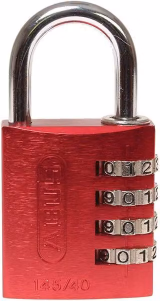 ABUS 145/40 40mm Aluminium Combination Padlock in Red – 1