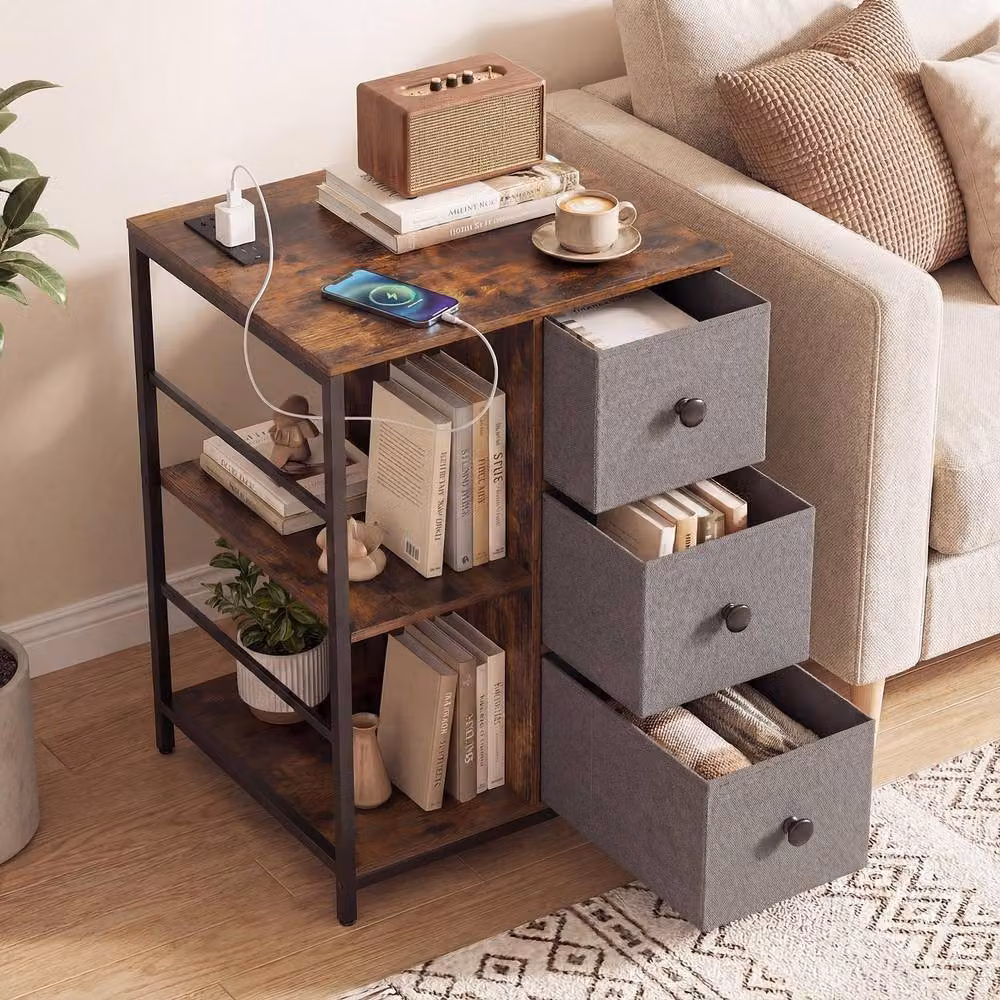 Costway Industrial Storage Cabinet with Storage Shelf in Brown – 3