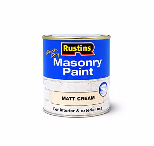 Rustins Matt Masonry Paint in Cream/Beige, 250ml