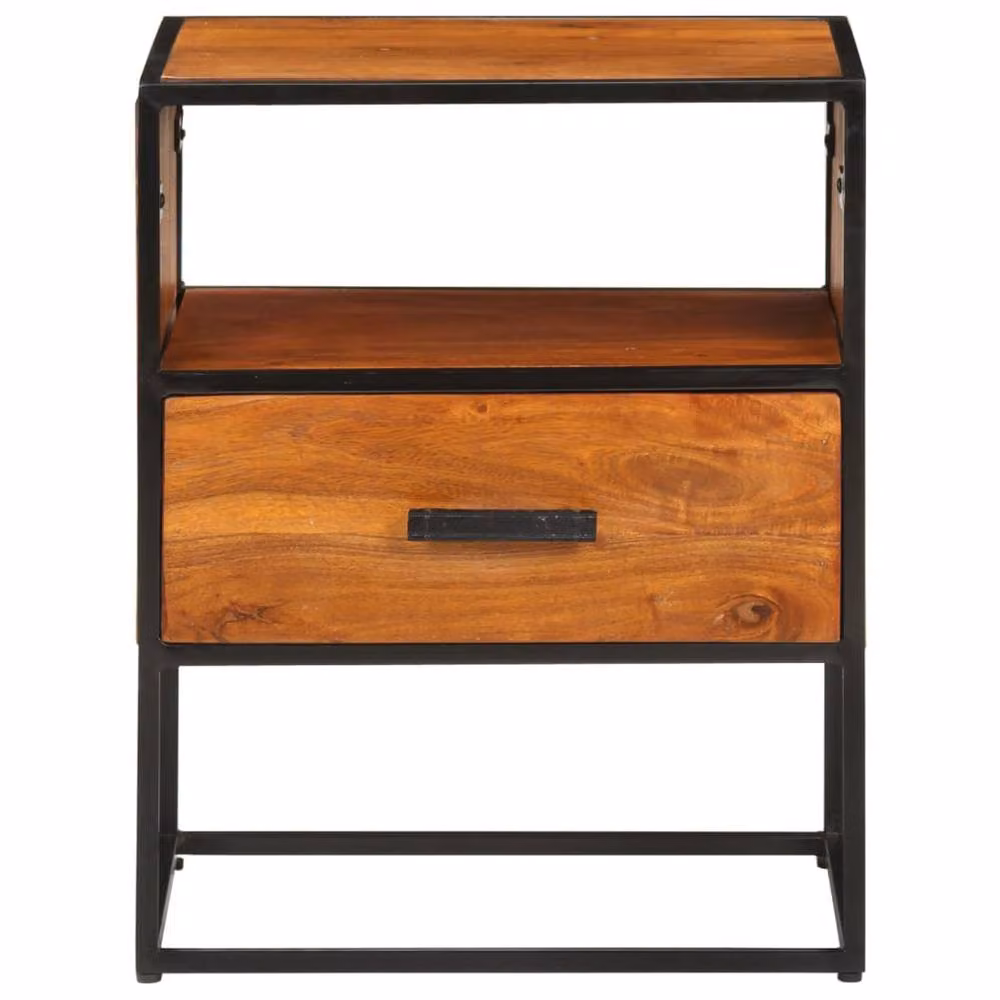 Berkfield Home Bed Cabinet in Brown Solid Acacia Wood, W/D/H: 40 x 30 x 50 cm – 2