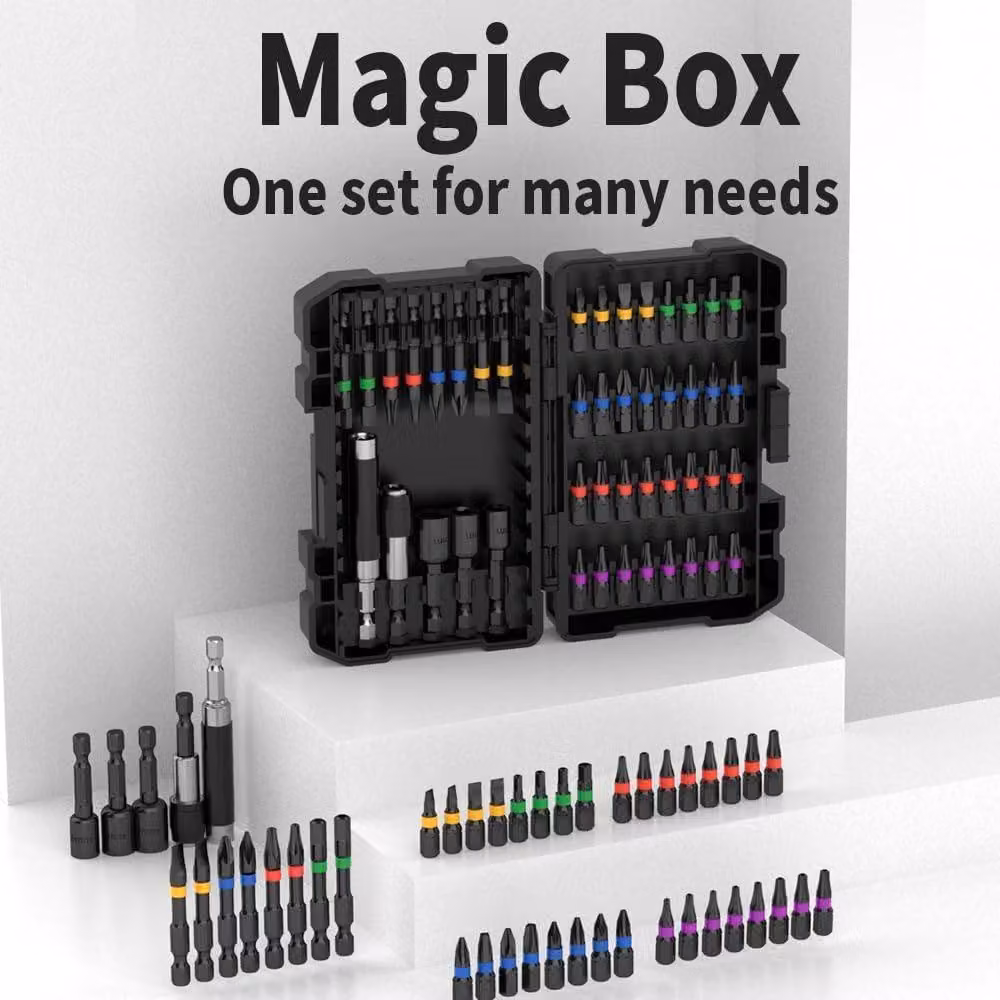 NANWEI 45-Piece Impact Tough Stainless Steel Screwdriver Bit Set, Black – 2