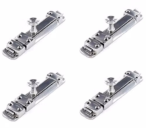 Golden Grace Silver Door Add Lock, Pack of 4