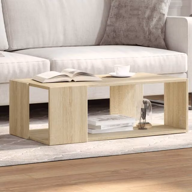 Berkfield Home Sonoma Oak Coffee Table in Brown, W: 89.5 cm, D: 48 cm, H: 30 cm