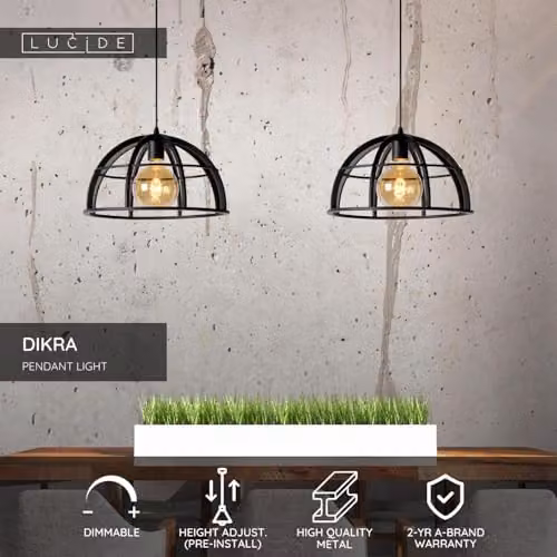 Lucide Dikra Dimmable Adjustable Industrial Bar Pendant Light, Black, W/D/H: 120 x 40 x 40 cm – 2