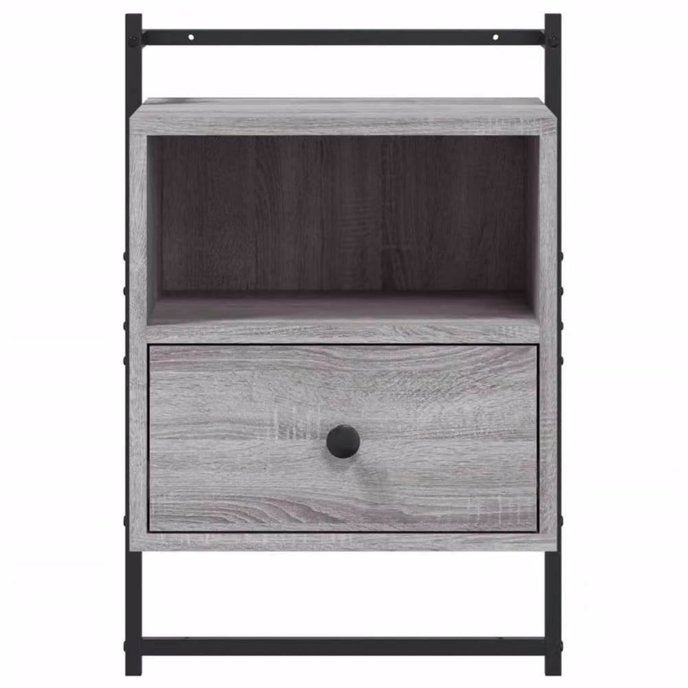 Berkfield Home Wall-mounted Decorative Bedside Cabinet in Grey Sonoma, W: 40 cm, D: 30 cm, H: 61 cm – 3
