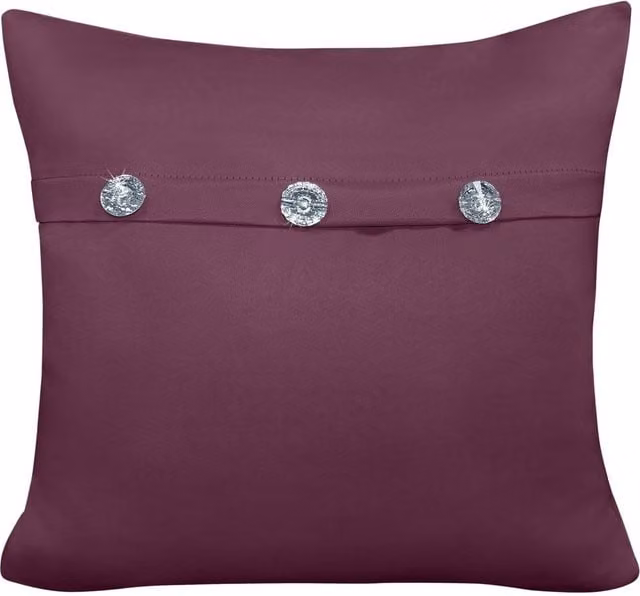 Velosso Mock Flap Diamante Filled Cushion in Purple, W/D/H: 43 x 43 x 43 cm