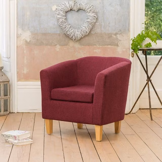 Artemis Home Alderwood Fabric Tub Armchair in Purple, Width: 68 cm