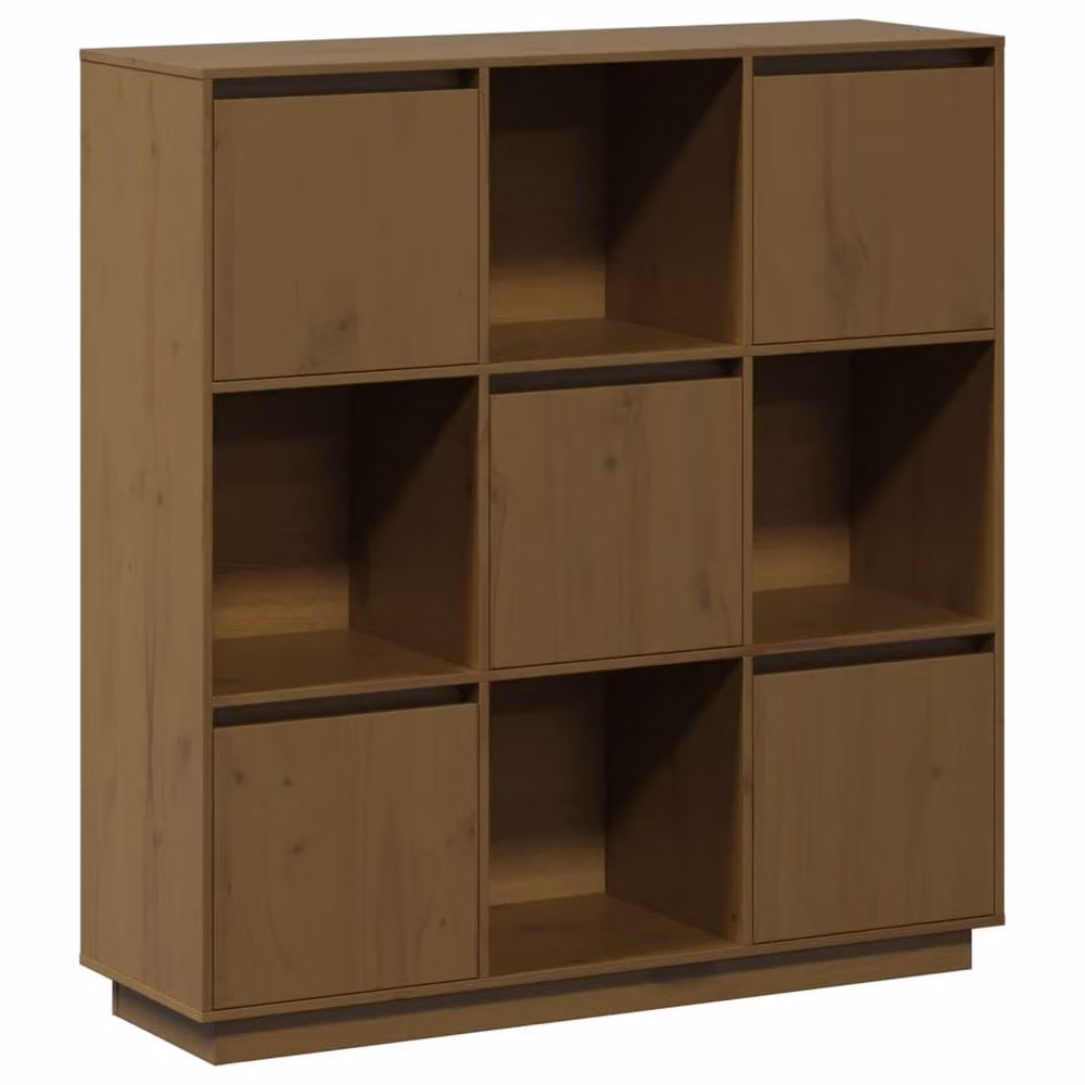 Berkfield Home Highboard in Honey Brown Solid Pine Wood, W: 110.5 cm, D: 35 cm, H: 117 cm – 2