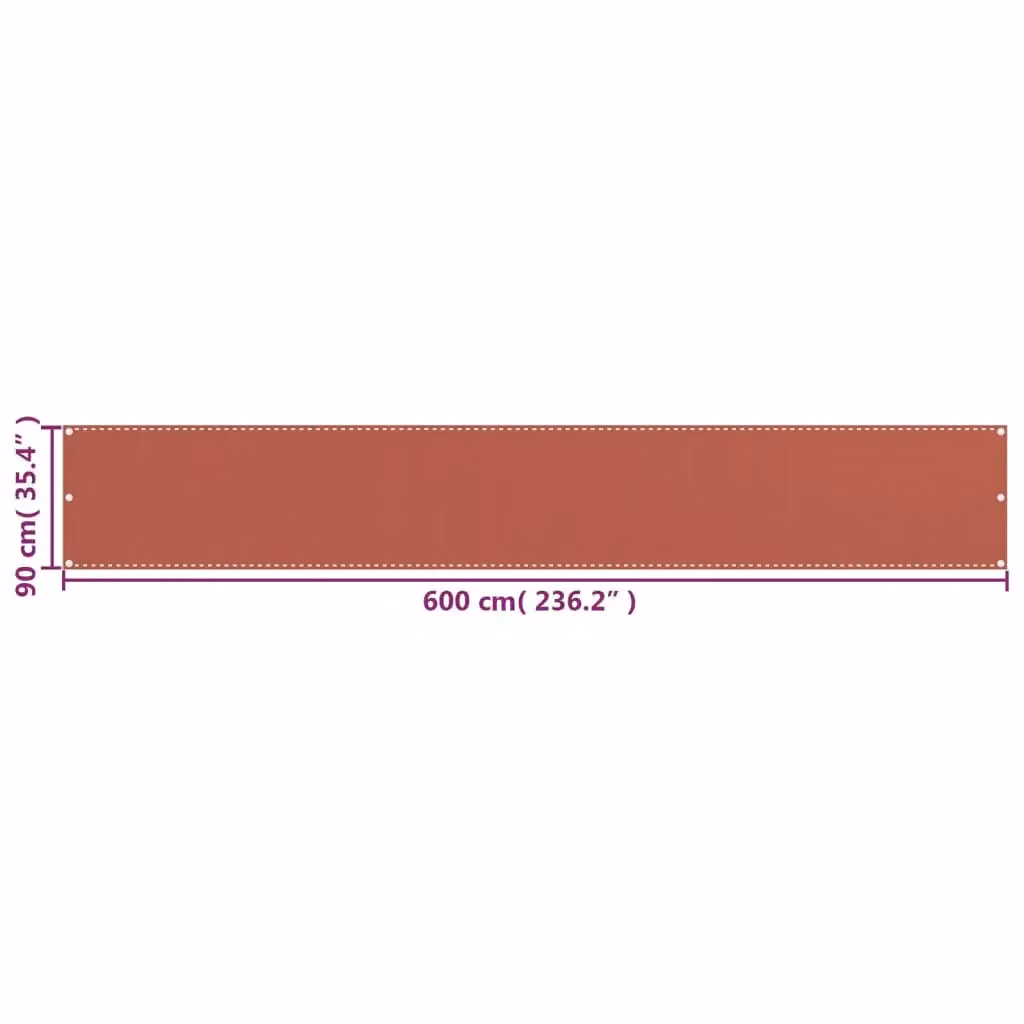 Berkfield Home Balcony Screen in Terracotta Brown, W: 90 cm, H: 600 cm – 3