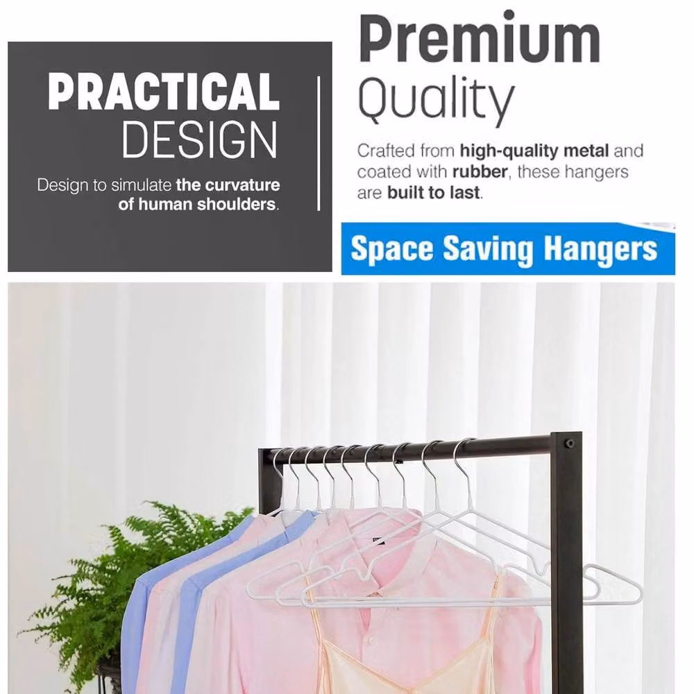 PAWNORA 20 Pack Space Saving White Metal Wire Hangers – 2