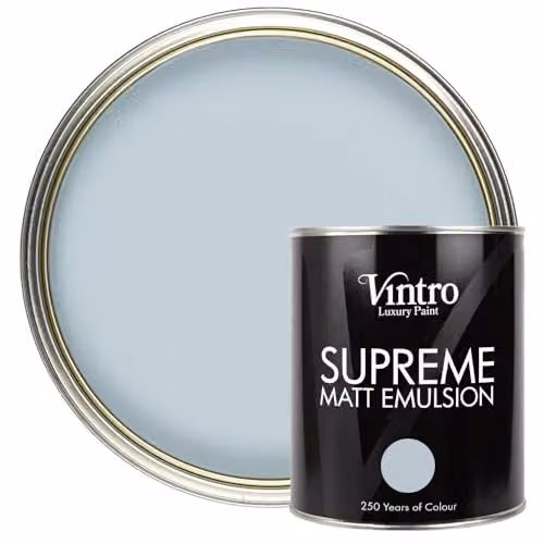 Vintro Luxury Matt Emulsion Multi Surface Paint for Walls, Ceilings, Wood and Metal, Blue-Grey, 1 l