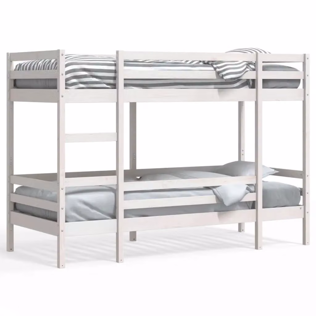 Berkfield Home White Solid Wood Pine Bunk Bed W/D/H: 80 x 200 cm – 2