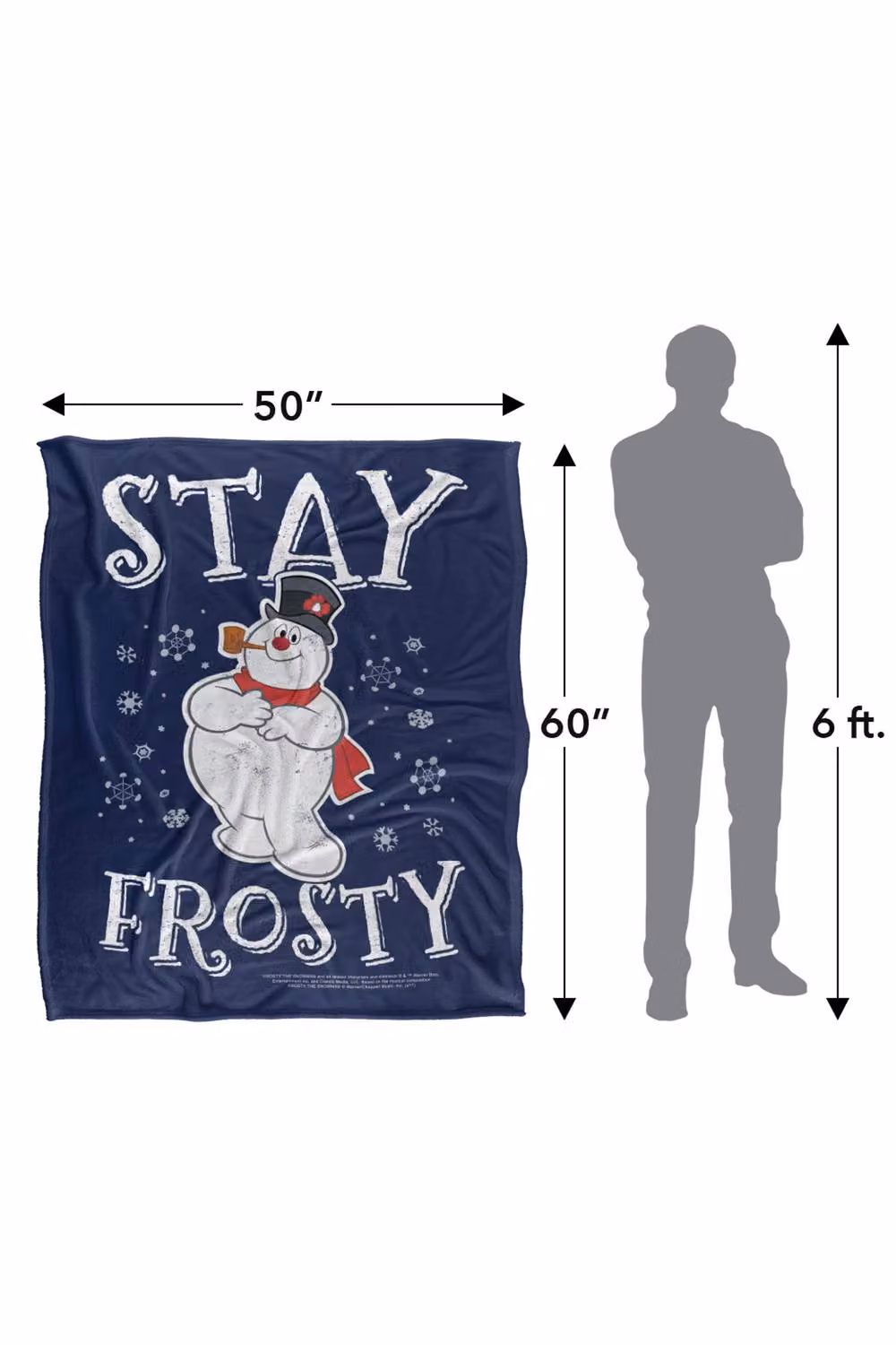 Frosty The Snowman Stay Frosty Extra Large Silky Touch Super Soft Fluffy Polyester Throw Blanket in Blue and Multicolour – 3