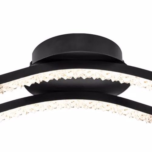 Cosylyte Kenworth Modern Wavy Beaded LED Ceiling Light, Matt Black, W: 54 cm, D: 12 cm, H: 8.5 cm – 3
