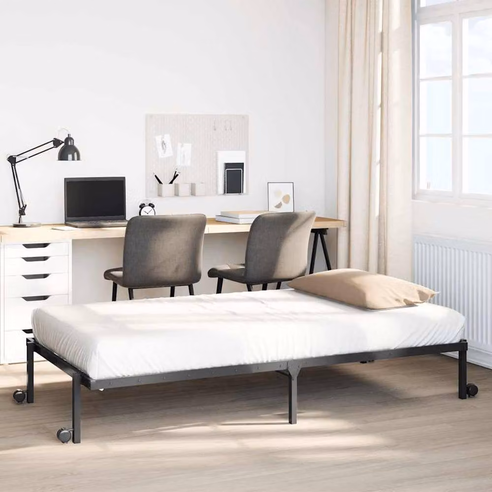 Berkfield Home Elegant Foldable Rollaway Bed Frame in Black Metal, W/D/H: 80 x 200 cm – 2