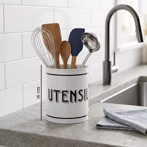 Orsina White Metal Freestanding Utensil Holder – 2