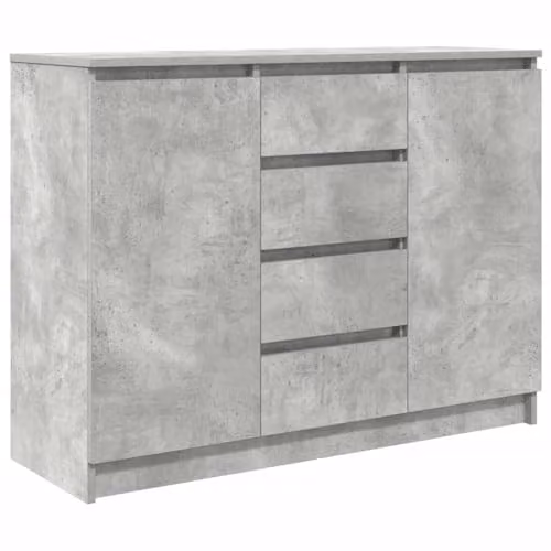vidaXL Modern Sideboard in Concrete Grey with Drawers and Cabinet, W/D/H: 100.5 x 35 x 76 cm