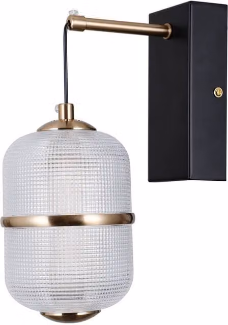 Netlighting Alani Modern LED Wall Lamp in Matt Black and Gold with Warm White Light