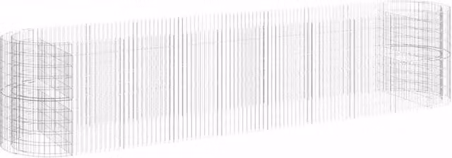 Berkfield Home Silver Galvanised Steel Stone Gabion Raised Bed, W: 500 cm, D: 100 cm, H: 100 cm – 1
