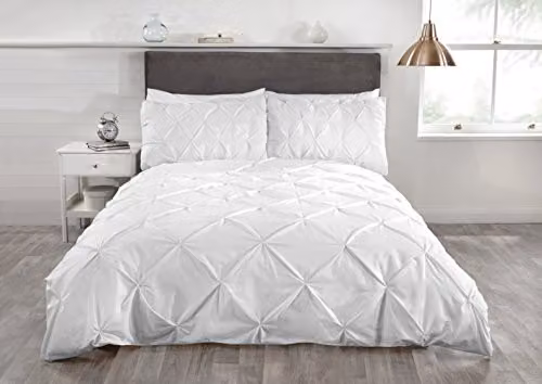 Rapport Home Balmoral White Single Duvet Cover and Pillowcase Set, W/D/H: 135 x 200 cm and 90 x 200 cm – 1